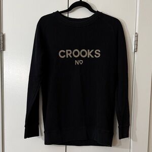 Crooks & Castles Black Crewneck with Light Gray Logo